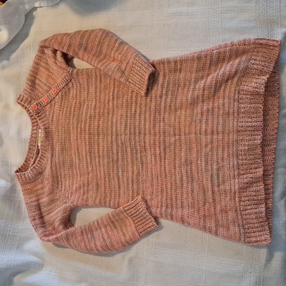 Crazy 8 girls size 5/6 knit dress, orange, tan, white not scratchy - Picture 1 of 4